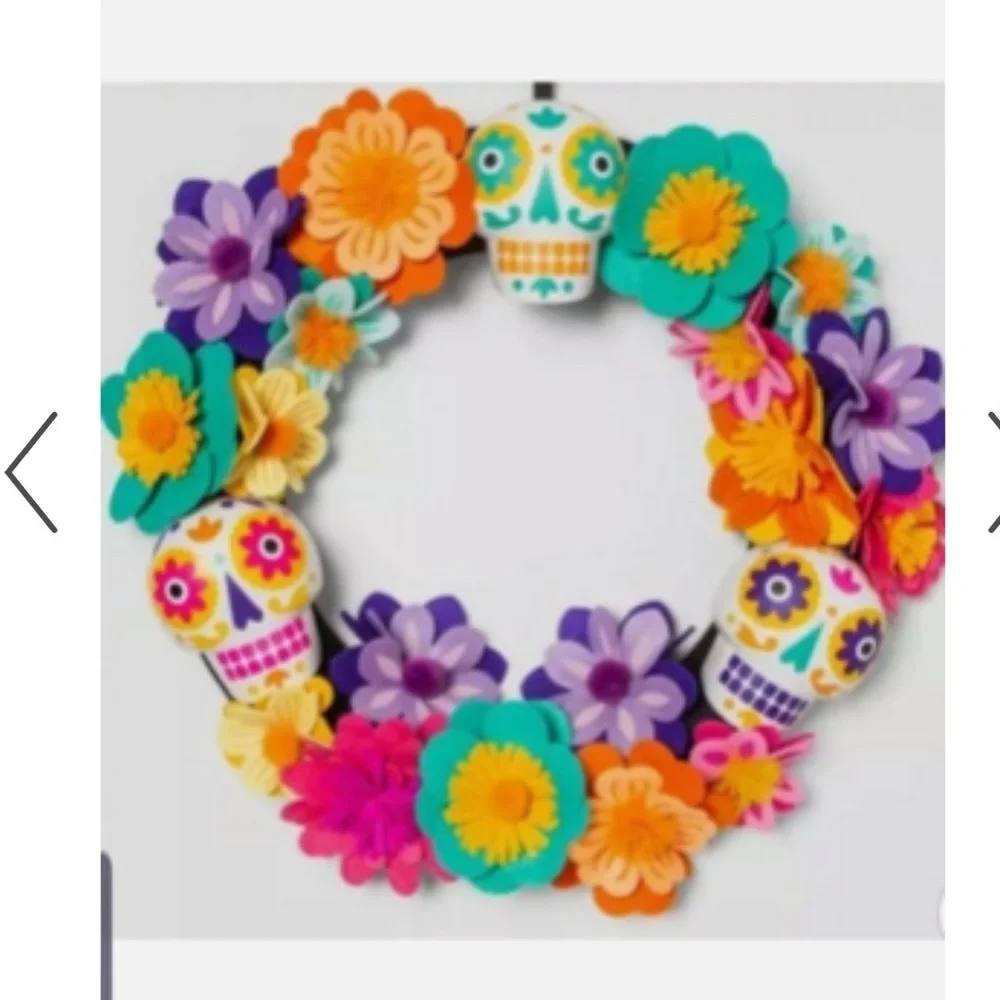 Target Dia de Los Muertos Sugar Skull Wreath